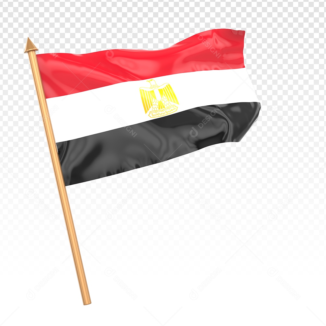 Elemento 3D Bandeira Do Egito Para Composição PSD