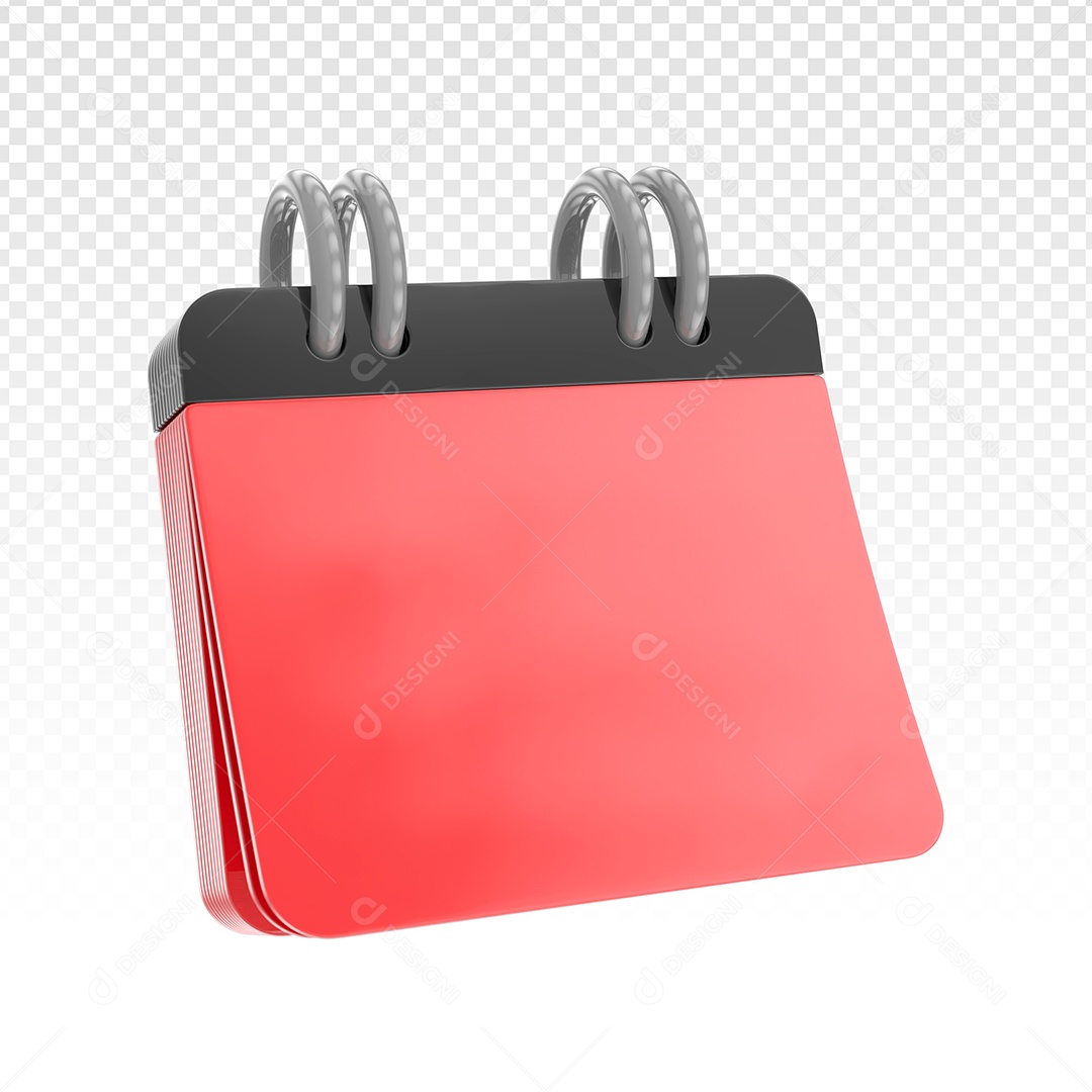 Elemento 3D De Calendário Vermelho Para Composição PSD
