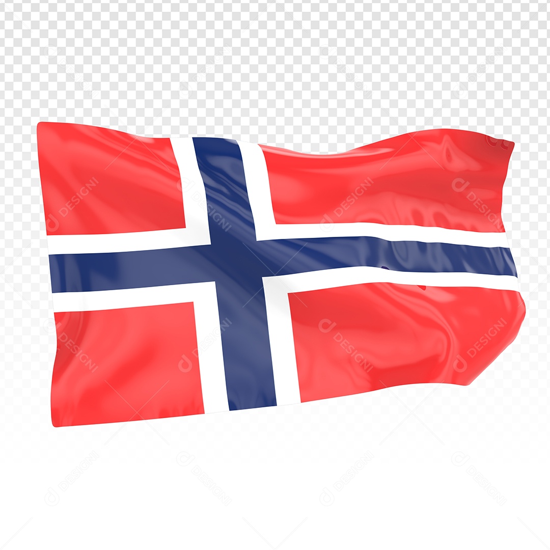 Bandeira Da Noruega Elemento 3D Para Composição PSD