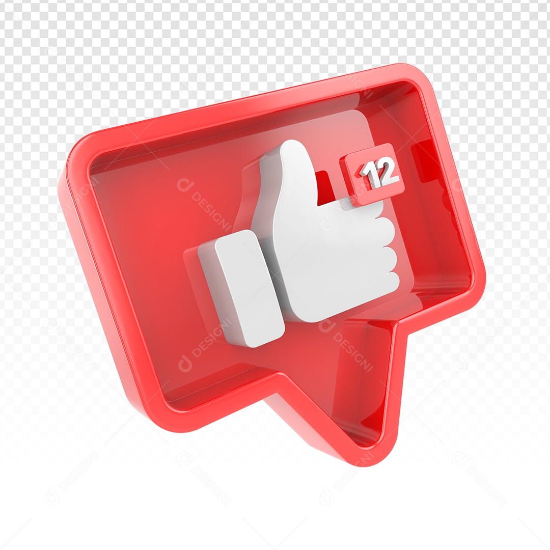 Elemento 3D Emoji De Like Vermelho Para Composição PSD