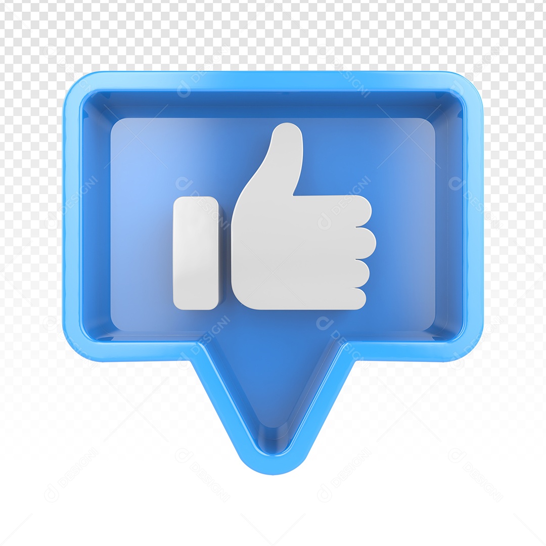 3D Blue Like Emoji Element For PSD Composition