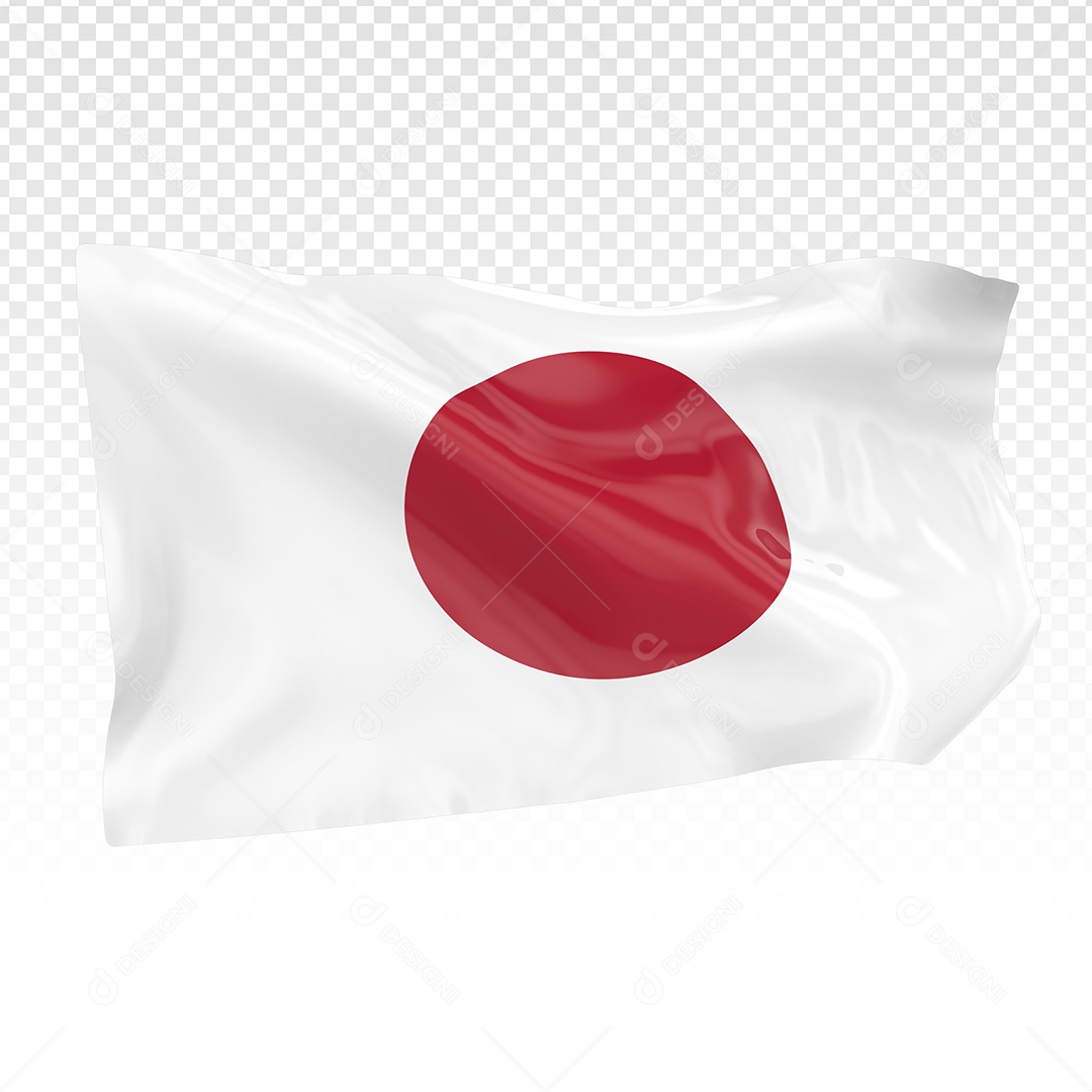 Bandeira Do Japão Elemento 3D Para Composição PSD