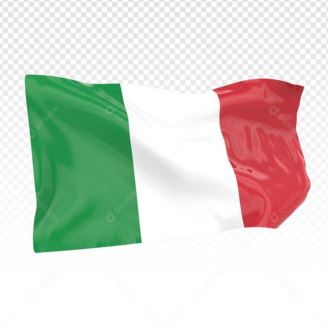 Bandeira Da Itália Elemento 3D Para Composição PSD