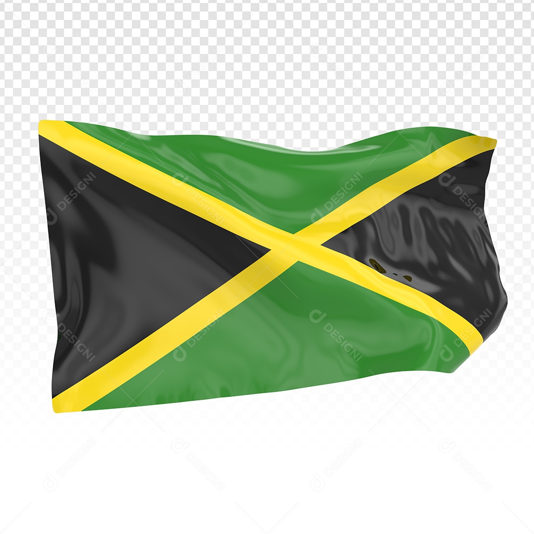 Bandeira Da Jamaica Elemento 3D Para Composição PSD