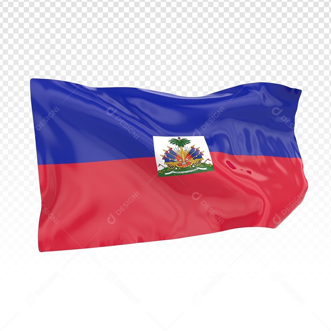Bandeira Da Haiti Elemento 3D Para Composição PSD