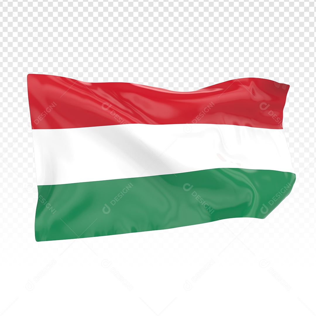 Bandeira Da Hungria Elemento 3D Para Composição PSD