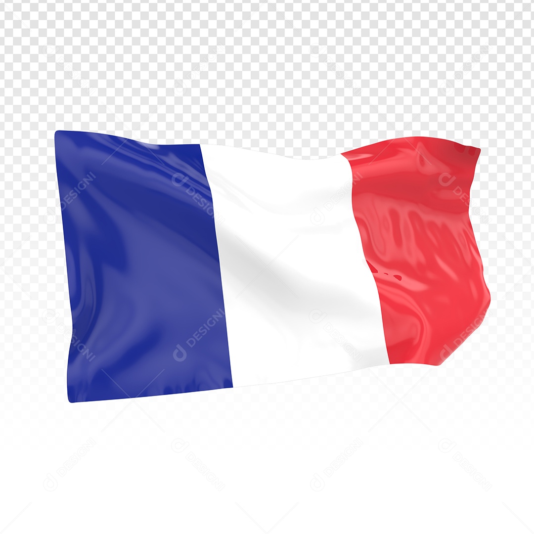Bandeira Da França Elemento 3D Para Composição PSD