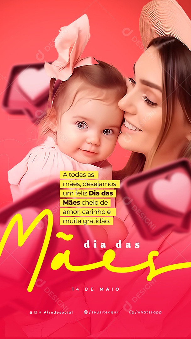 Story A Todas As Mães Desejamos Um Feliz Dia Das Mães Social Media PSD Editável