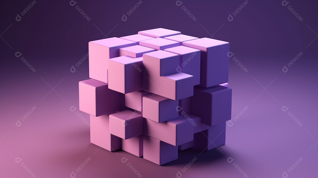 Renderização 3D de um cubo