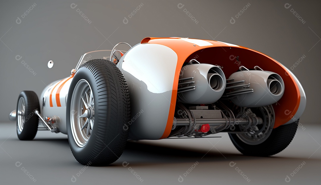 ilustração 3D Modelo de carro antigo antigo isolado em um fundo sólido