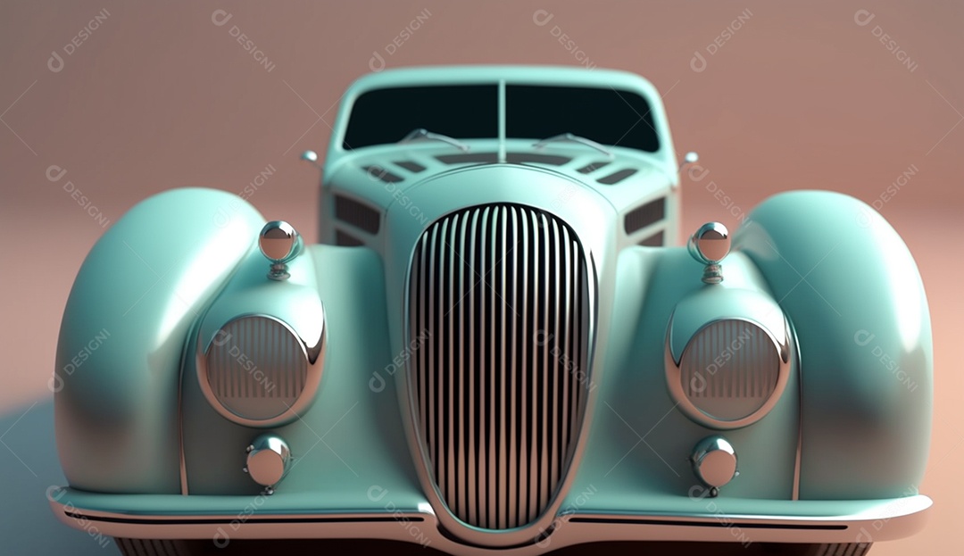 ilustração 3D Modelo de carro antigo antigo isolado em um fundo sólido