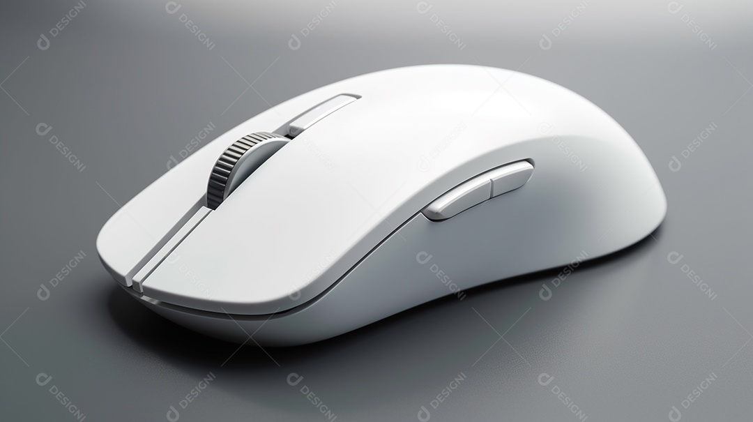 mouse de computador isolado em fundo cinza
