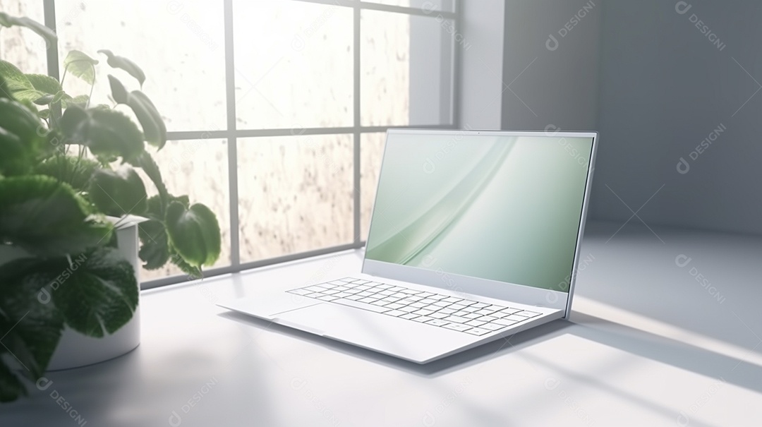 ilustração 3D renderizada de fundo pastel isolado de laptop moderno