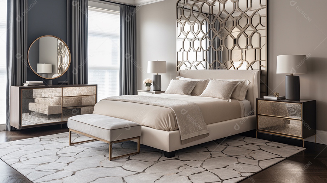 Design de interiores de quarto moderno