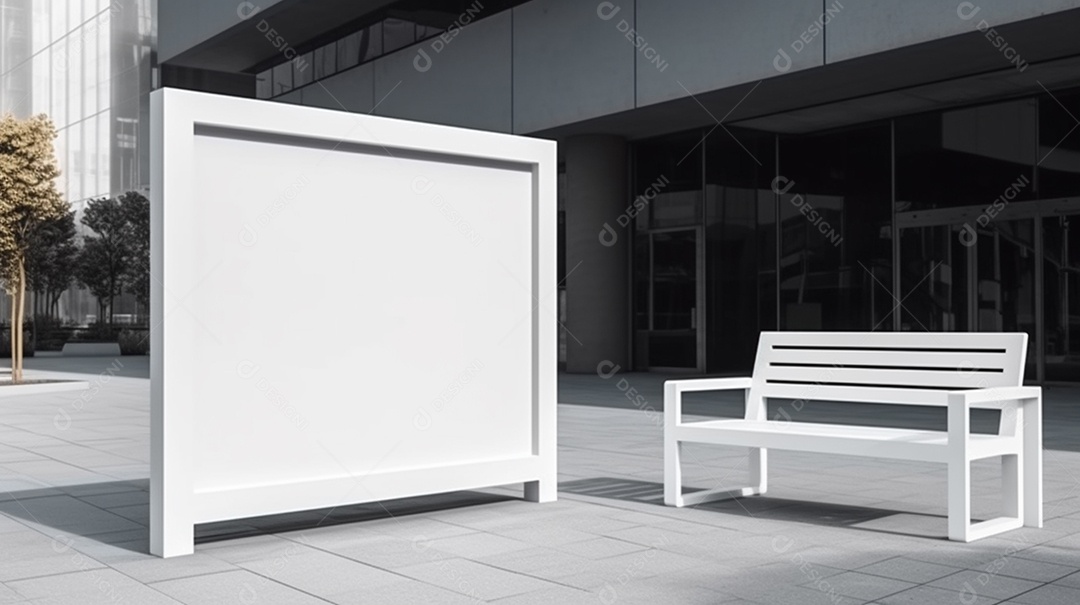 Interior moderno da sala escandinava com moldura de pôster