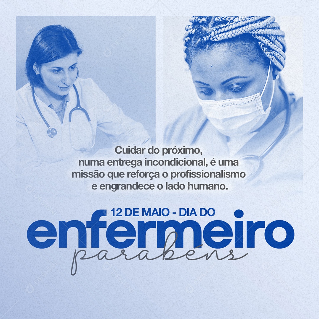 Dia do Enfermeiro 12 de Maio Parabéns Social Media PSD Editável