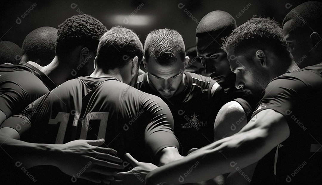 Vista traseira de um grupo de jogadores de basquete em pé de costas