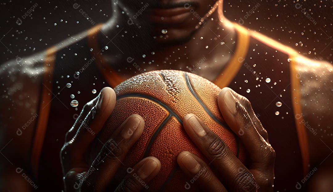 Jogador focado agarra o basquete: capturando o momento