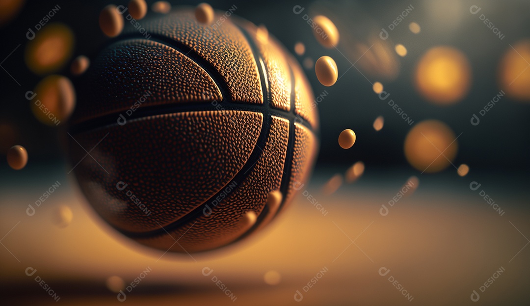 Detalhe de uma bola de basquete