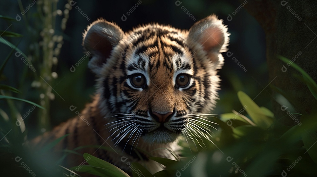 Tigre à espreita: caçando comida na selva