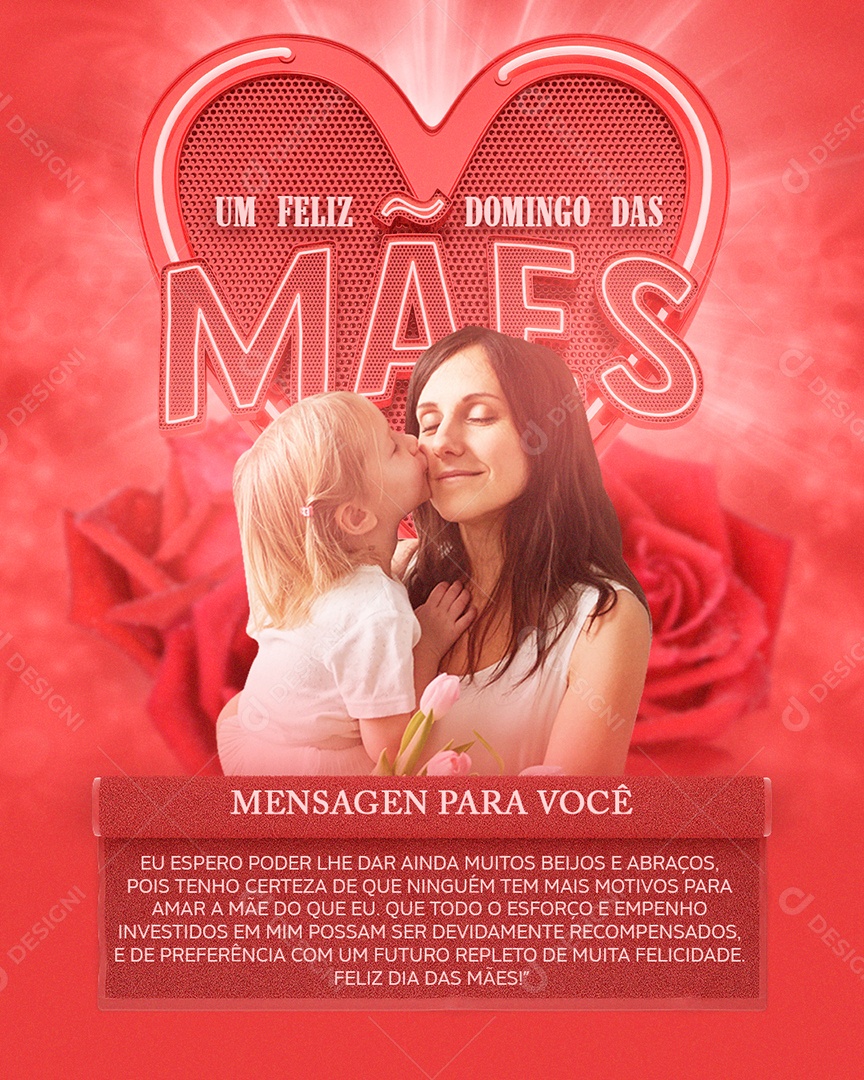 Social Media Feed Um Feliz Domingo Das Mães Mensagens Pra Você PSD Editável