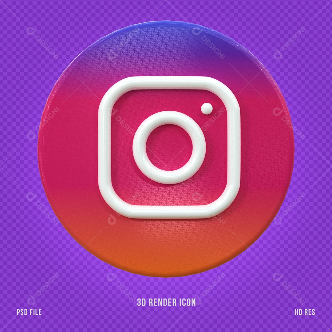 Ícone Do Instagram Elemento 3D Para Composição PSD