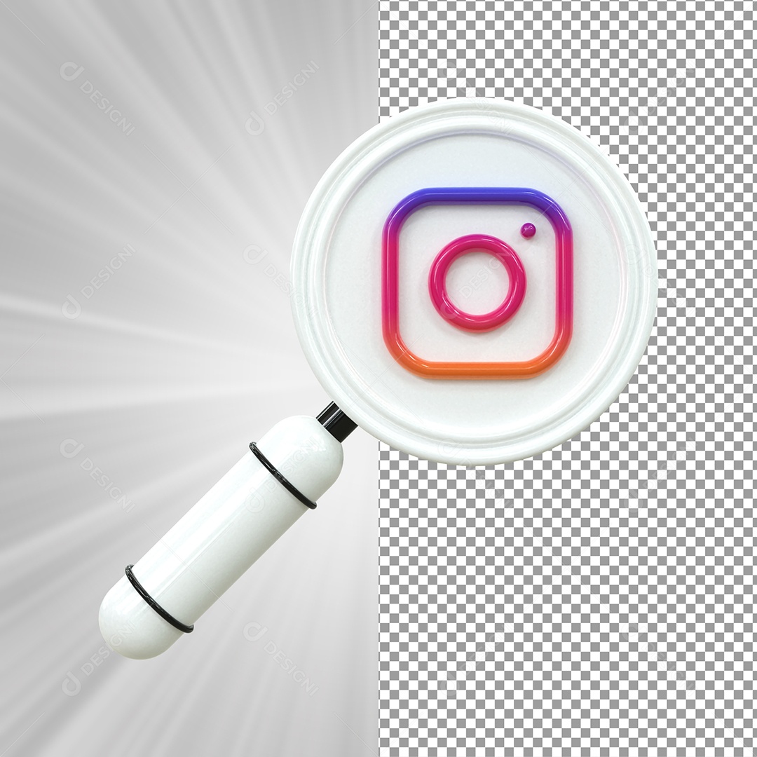 Ícone Do Instagram Elemento 3D Para Composição PSD