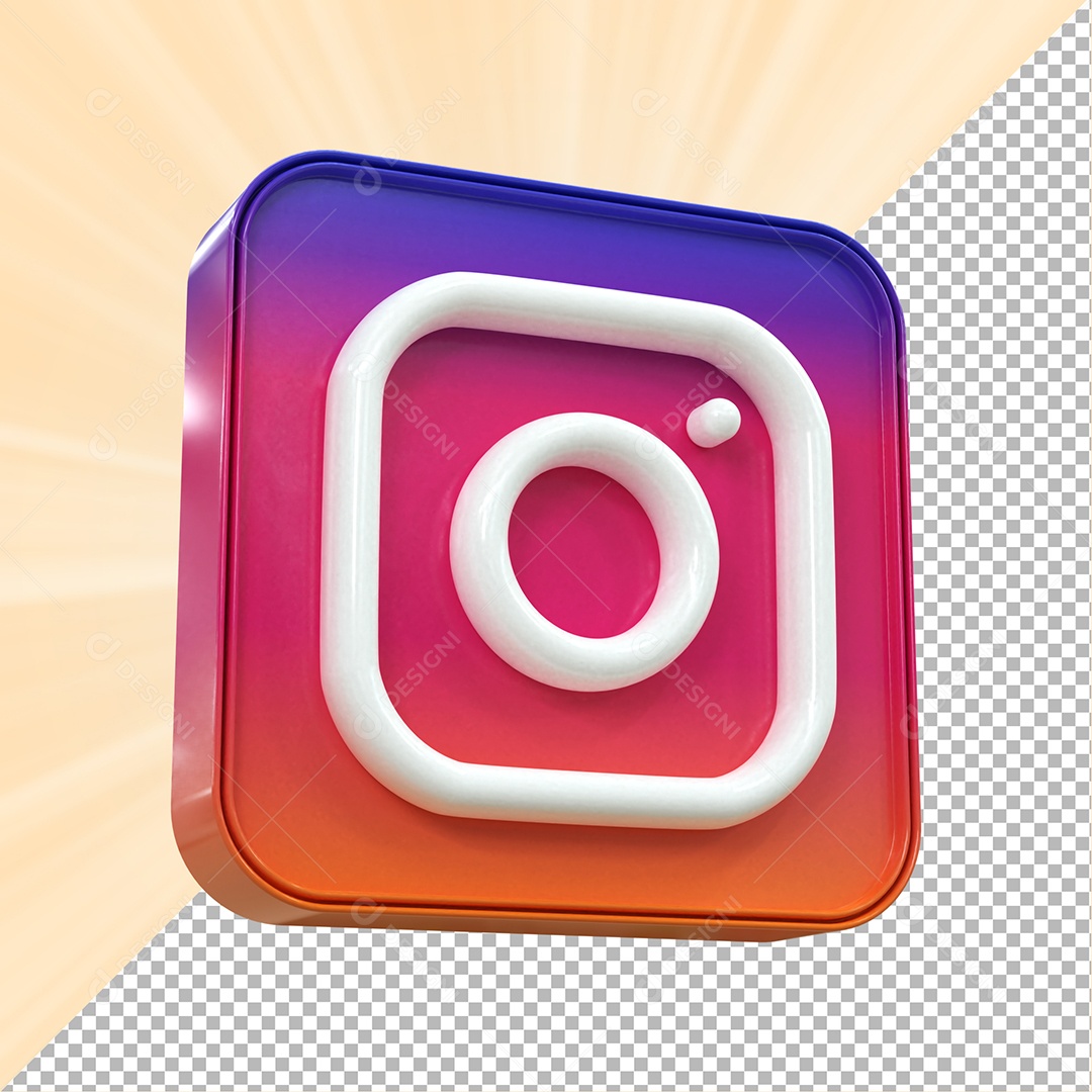 Ícone Do Instagram Elemento 3D Para Composição PSD