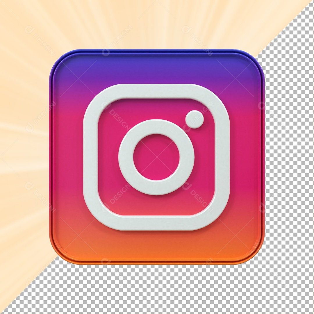 Ícone Do Instagram Elemento 3D Para Composição PSD