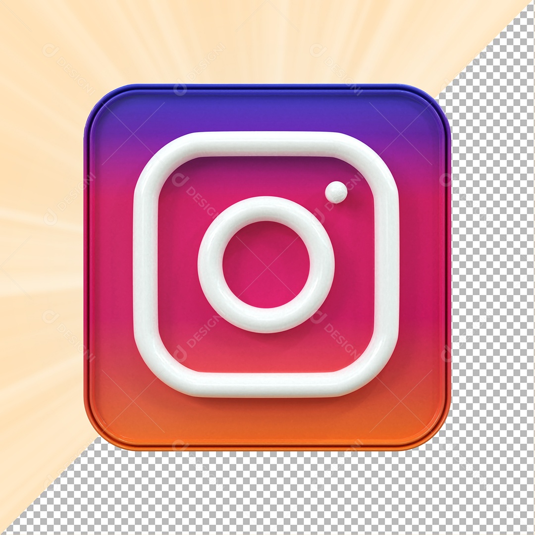 Ícone Do Instagram Elemento 3D Para Composição PSD