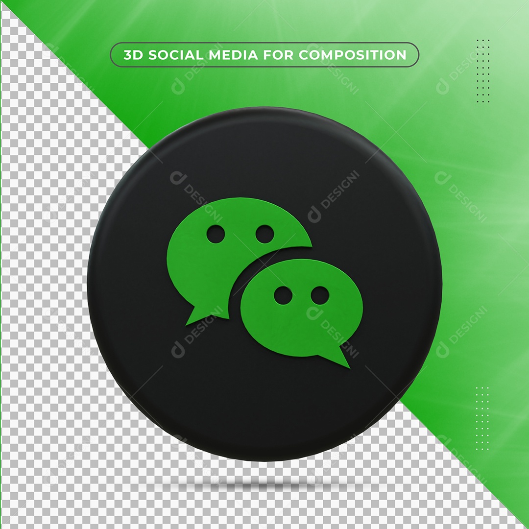 Ícone Do WeChat Elemento 3D Para Composição PSD