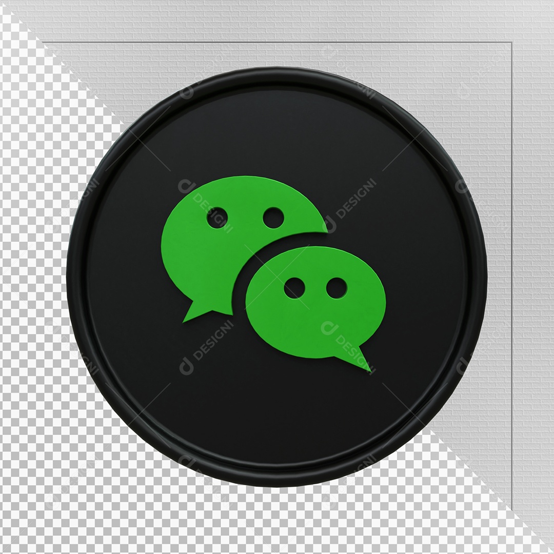 Ícone Do WeChat Elemento 3D Para Composição PSD