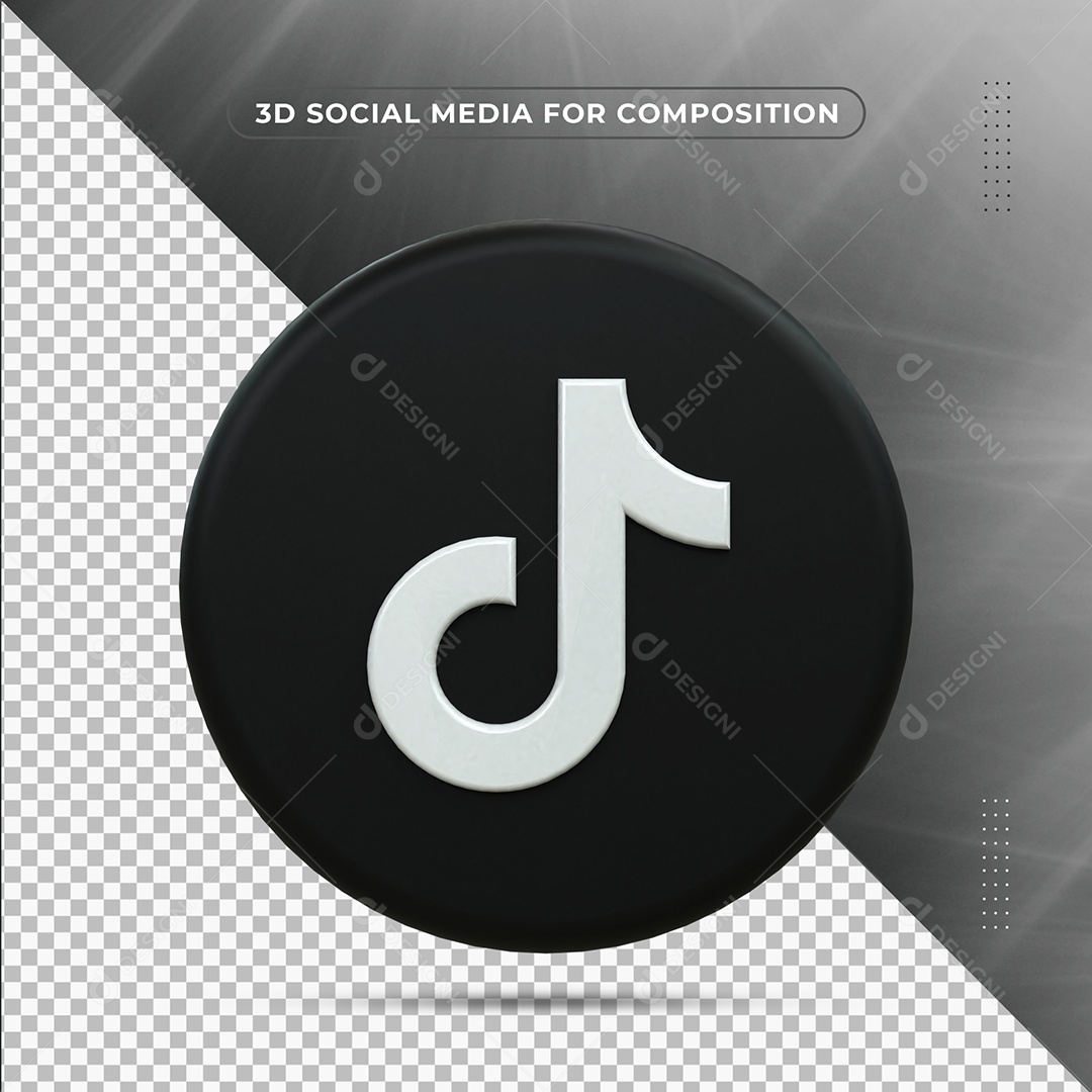 Ícone Do Tik tok Para 3D Composição PSD