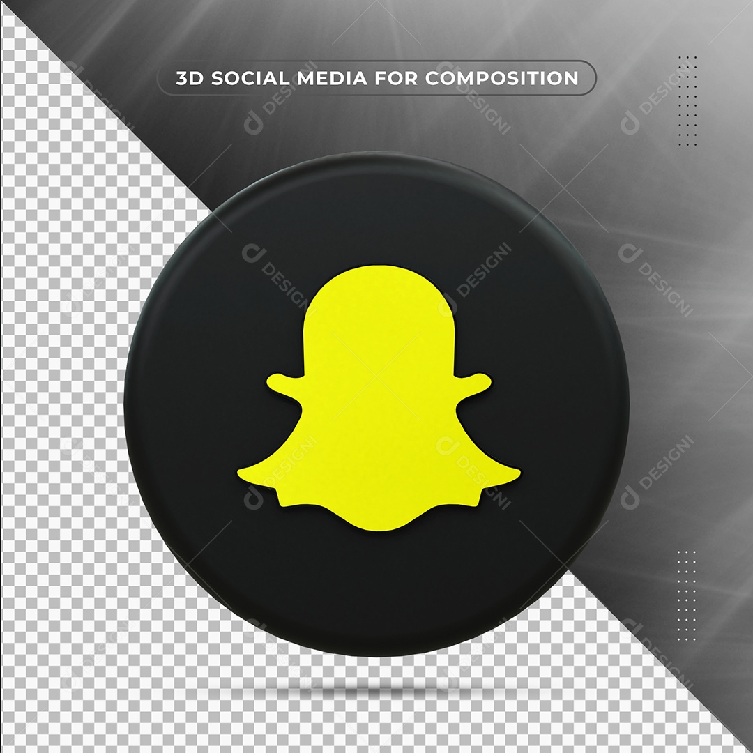 Ícone Do Elemento Snapchat Para 3D Composição PSD