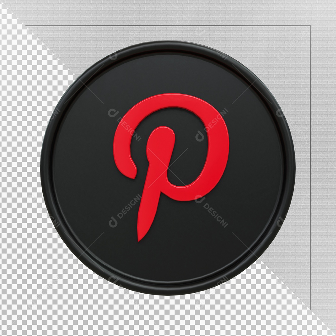 Ícone Do Pinterest Elemento 3D Para Composição PSD