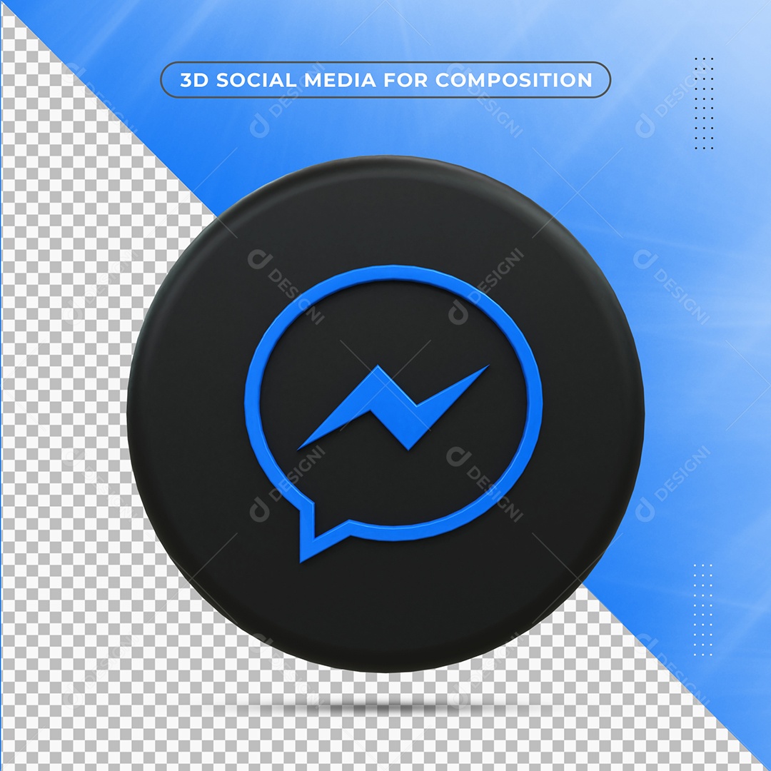 Ícone Do Messenger Elemento 3D Para Composição PSD