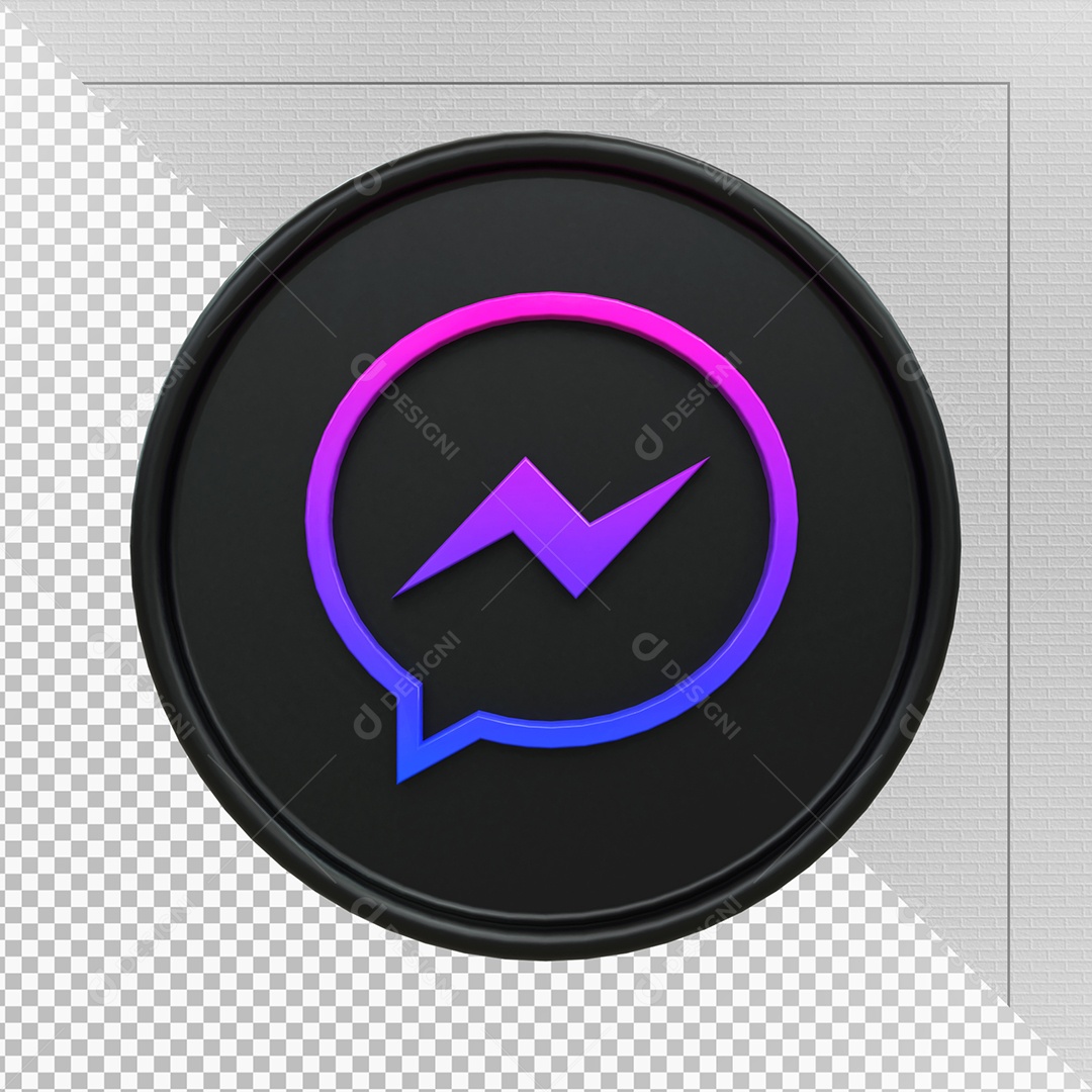 Ícone Do Messenger Elemento 3D Para Composição PSD