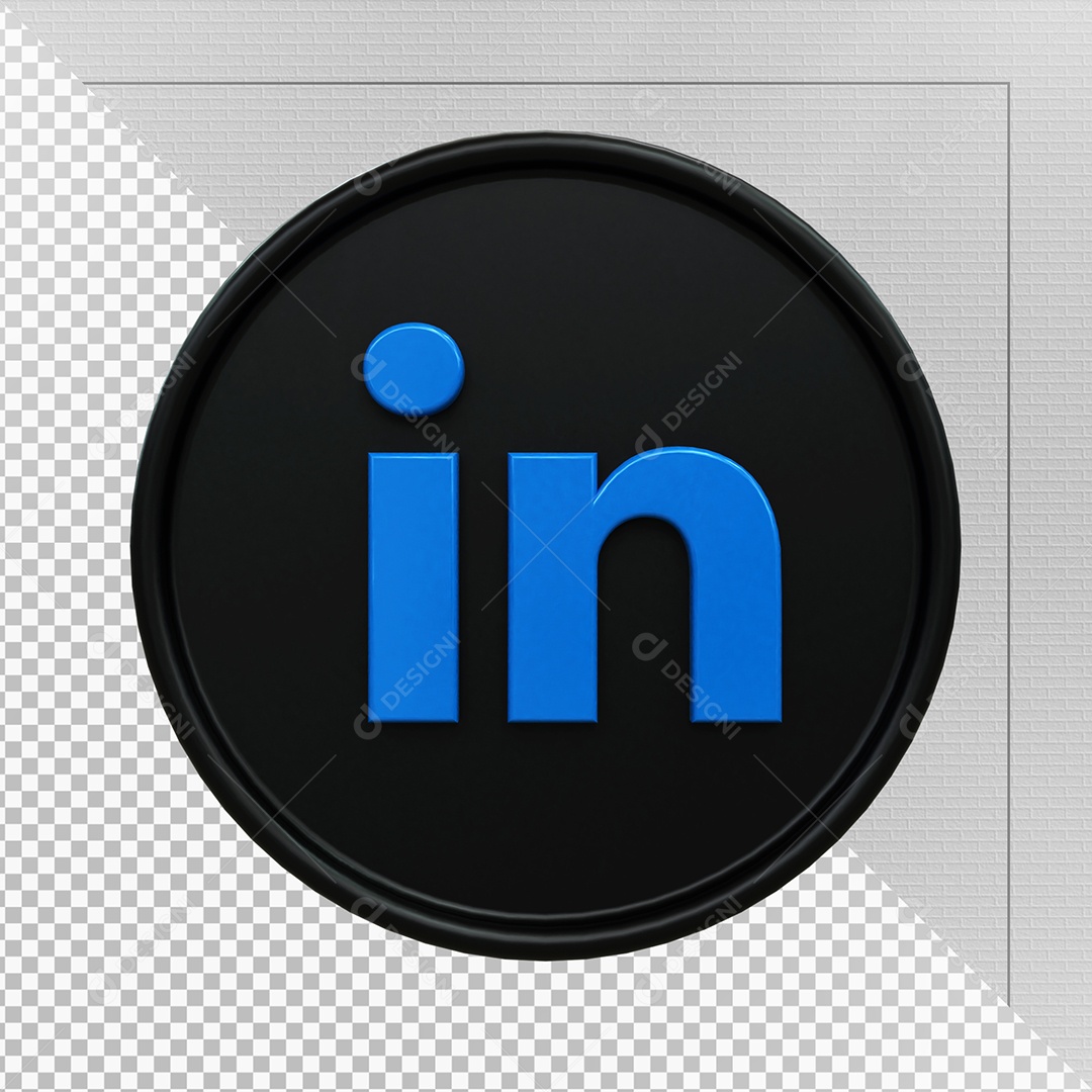 Ícone Do LinkedIn Elemento 3D Para Composição PSD