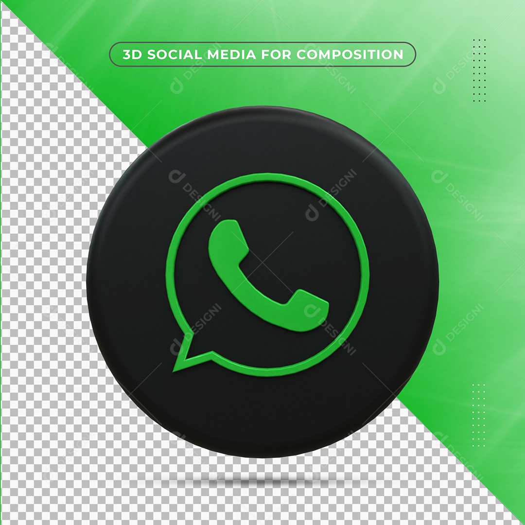 Ícone Do WhatsApp Elemento 3D Para Composição PSD