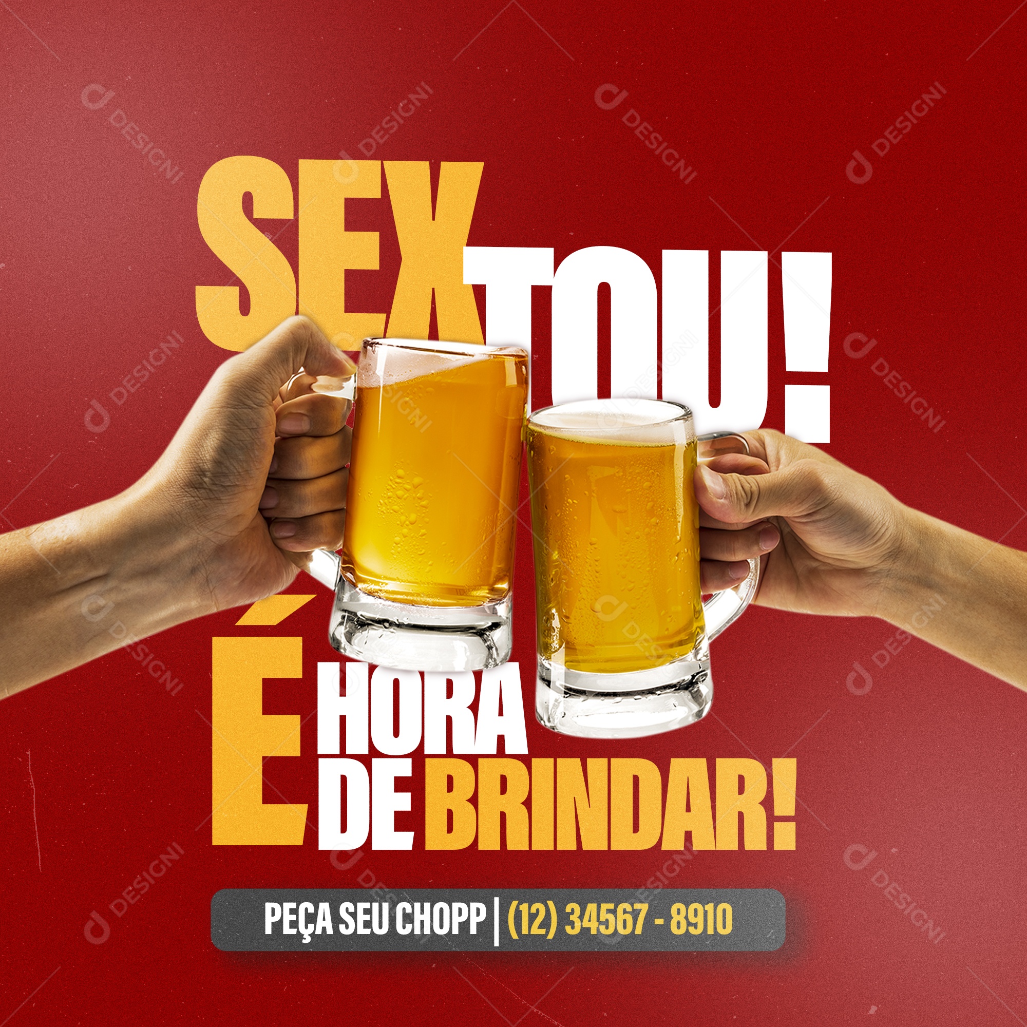 Sextou Hora De Brindar Chopp Social Media PSD Editavel