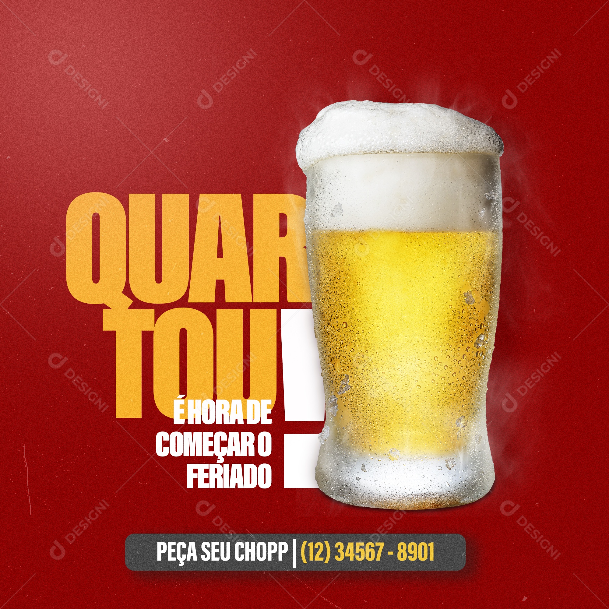 Social Media Quartou Começar O Feriado Chopp PSD Editavel
