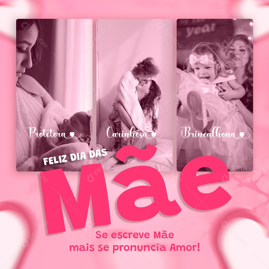Social Media Feliz Dia Das Mães Se Pronuncia Amor PSD Editavel