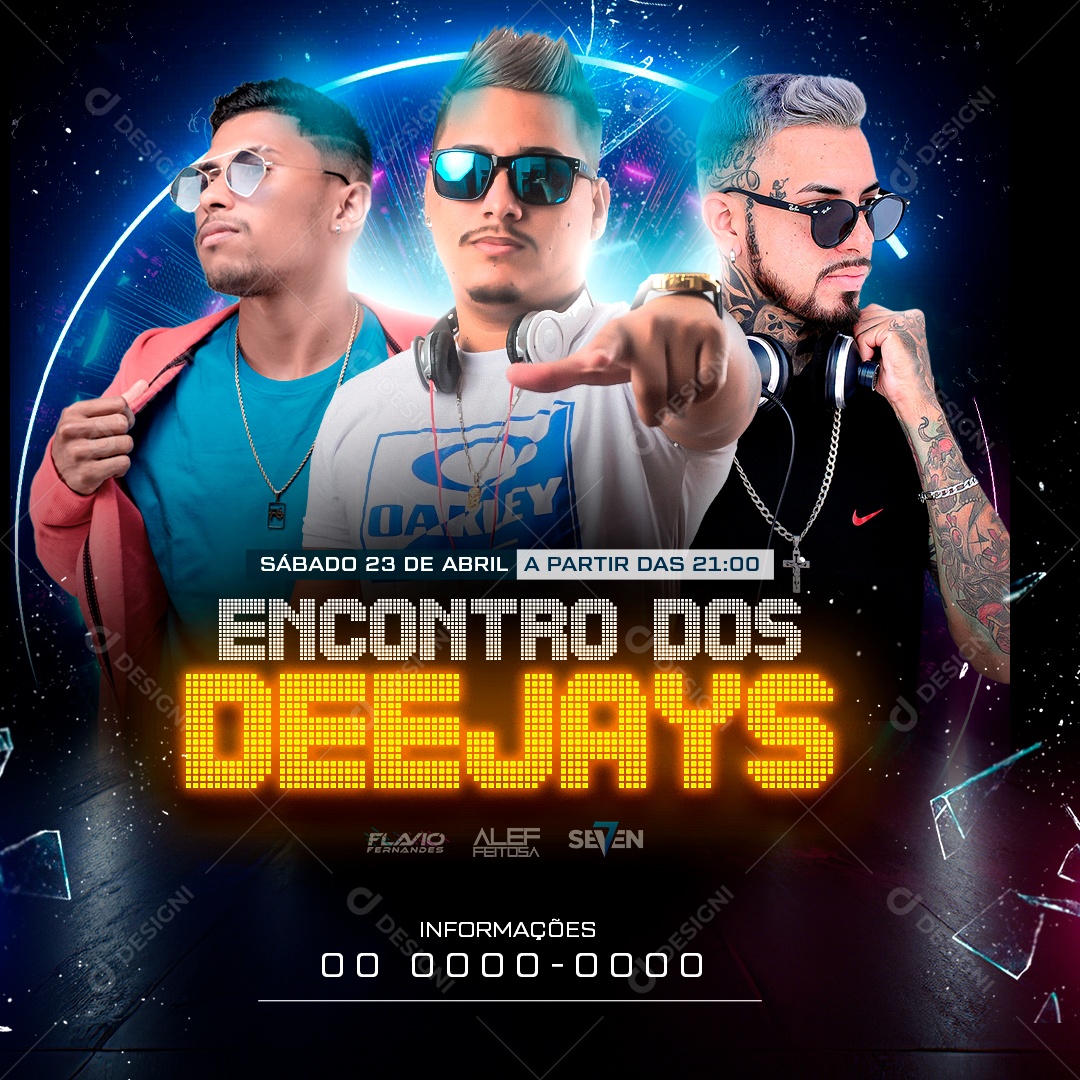 Social Media Feed Flyer Encontro Dos Deejays PSD Editavel