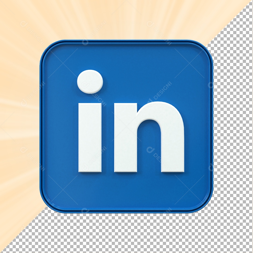 Ícone Do LinkedIn Elemento 3D Para Composição PSD