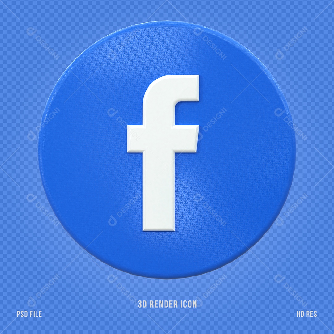 Ícone Do Facebook Elemento 3D Para Composição PSD