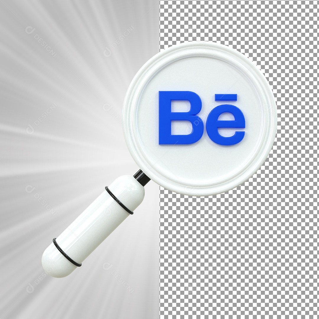 Ícone  Do Behance Elemento 3D Para Composição PSD