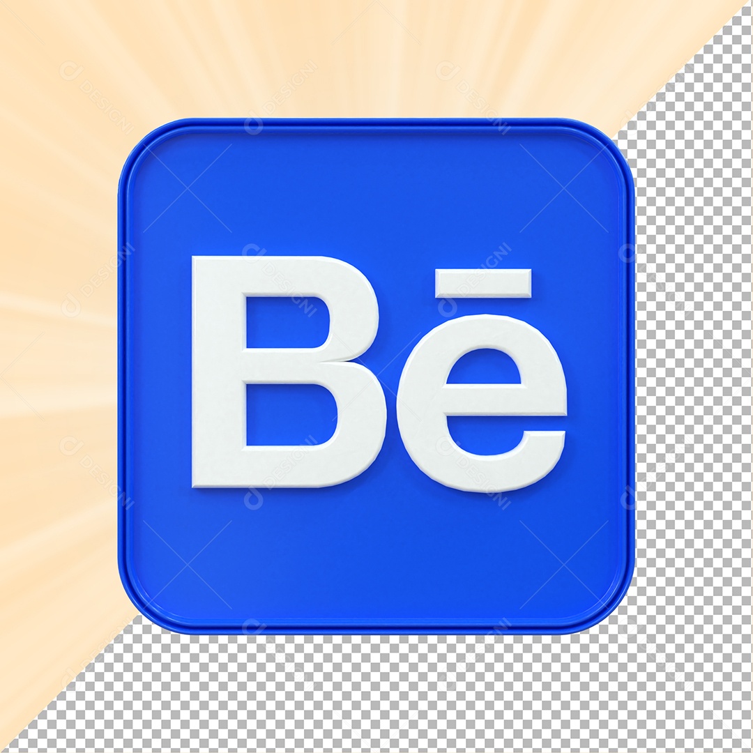 Ícone  Do Behance Elemento 3D Para Composição PSD