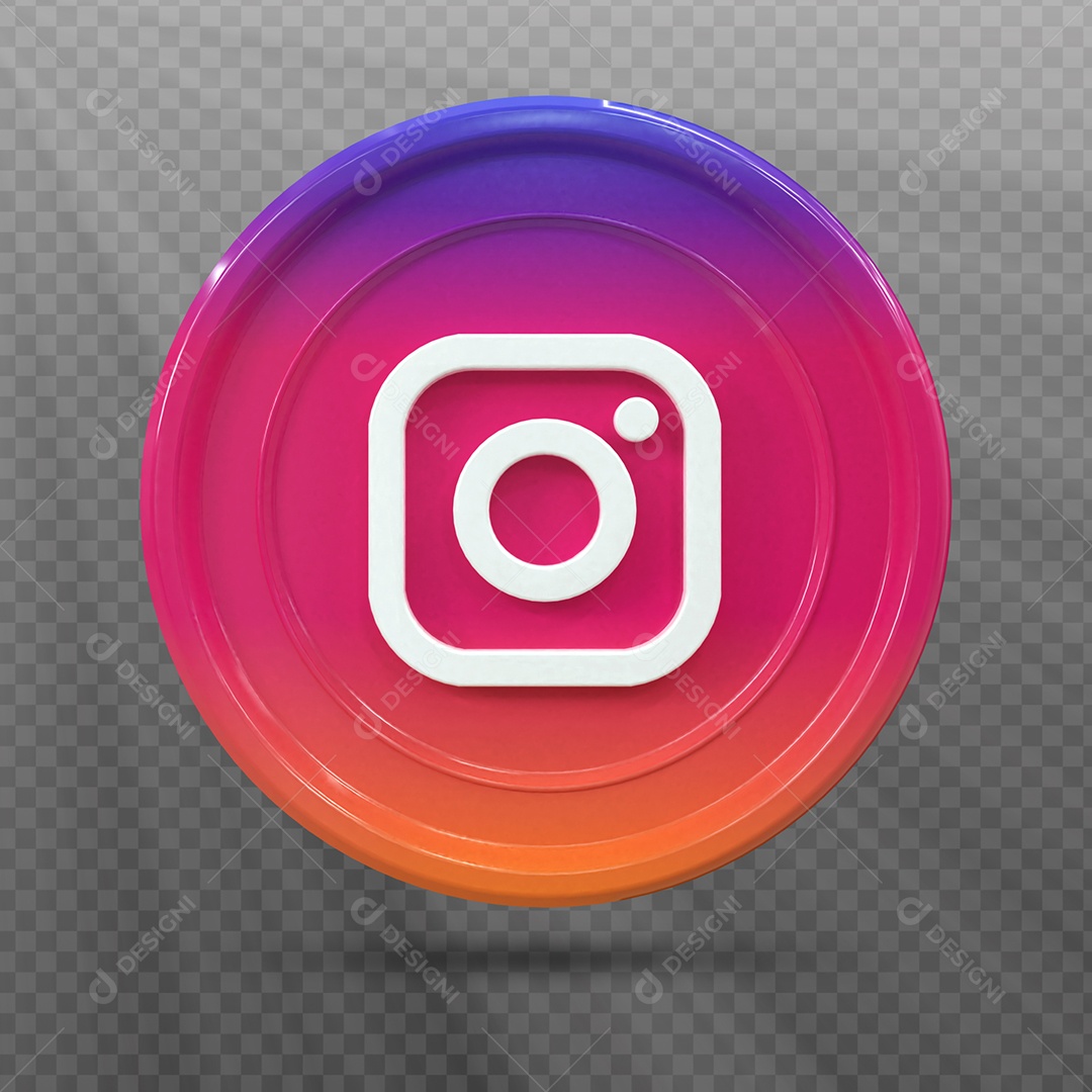 Ícone  Do Instagram Elemento 3D Para Composição PSD