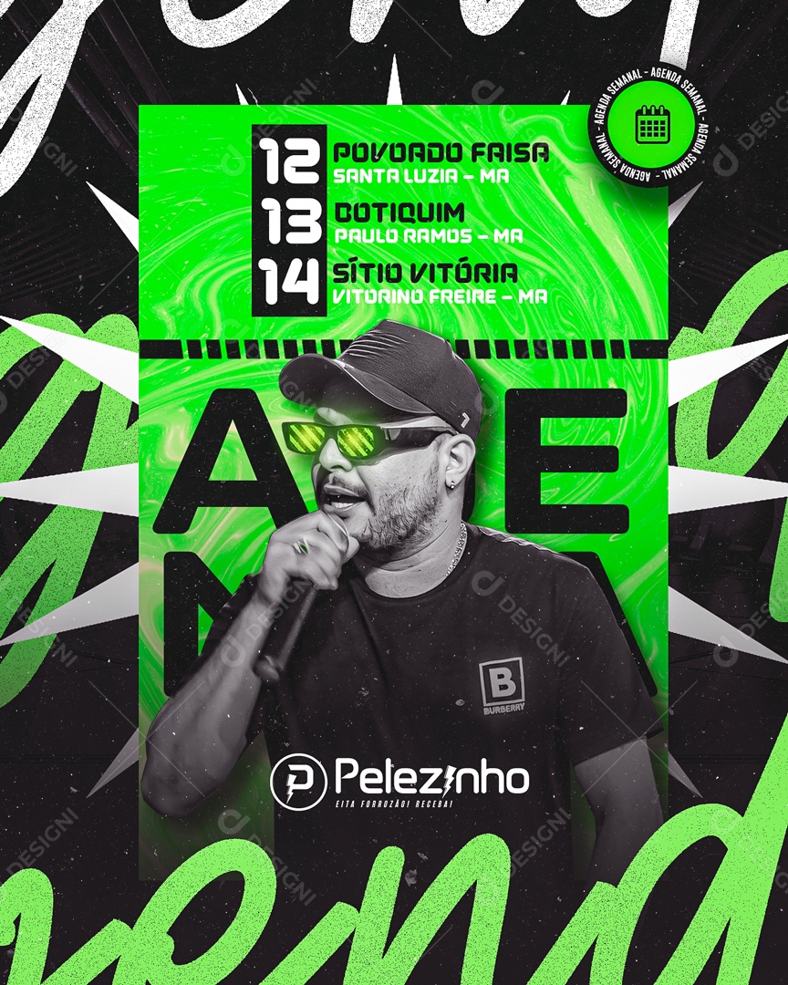 Flyer Shows Pelezinho Social Media PSD Editável