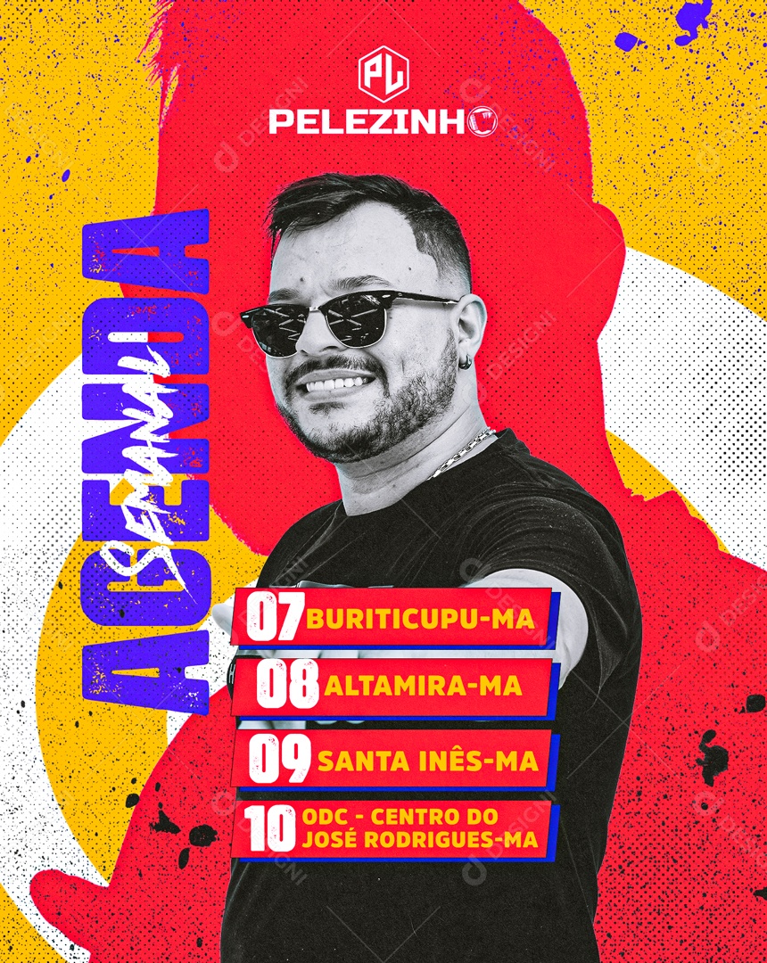 Flyer Agenda Semanal Pelezinho Social Media PSD Editável